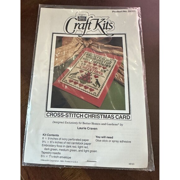 VTG NOS Better Homes & Gardens Kits Cross Stitch Kit Christmas Card #28351 - Picture 1 of 4